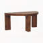 Table basse demi-lune en chêne ambré