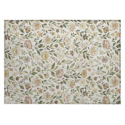 Machine Washable Indoor/Outdoor Chantille ACN2438 Floral Rug