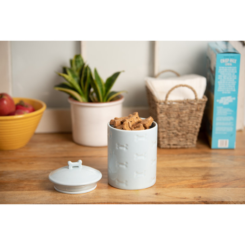 Blue Ceramic Airtight Manor Treat Jar, 9-inch