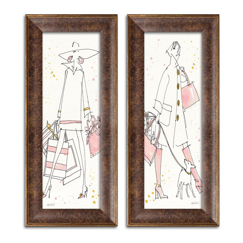 « mode-pieds v & vi », ensemble de 2 reproductions de peintures à l’aquarelle, H 36 po x l 12 po x P 0,01 po, Papier