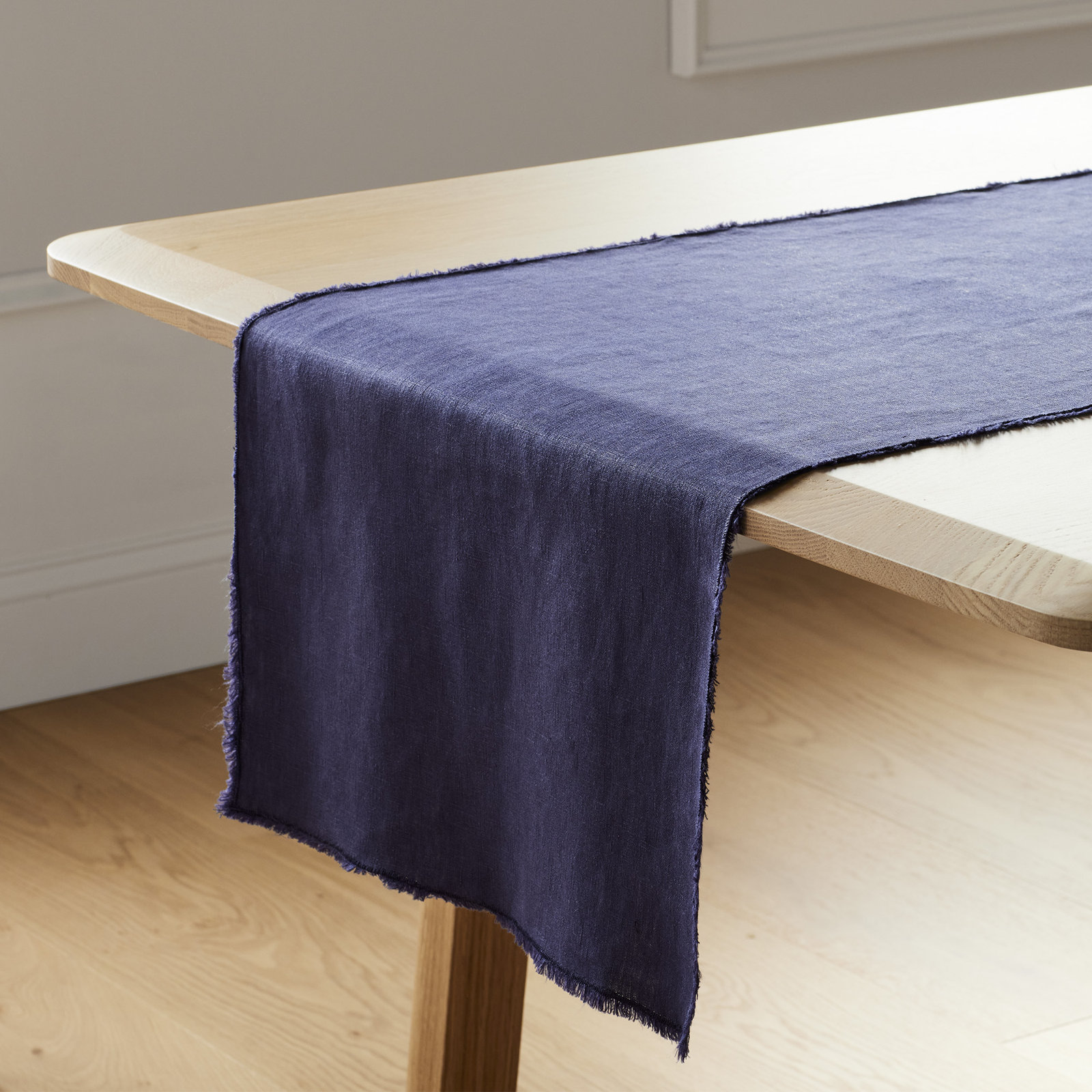 Zadia 72" Linen Table Runner, Midnight Blue