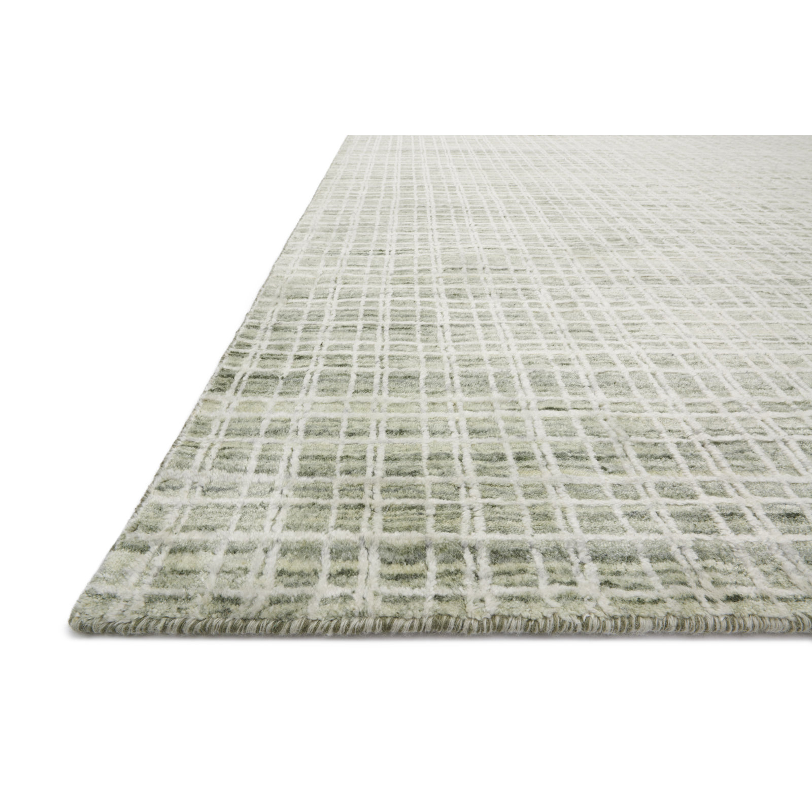 Hannon Green Hand-Woven Geometric Rug, Rectangle 4' x 6'