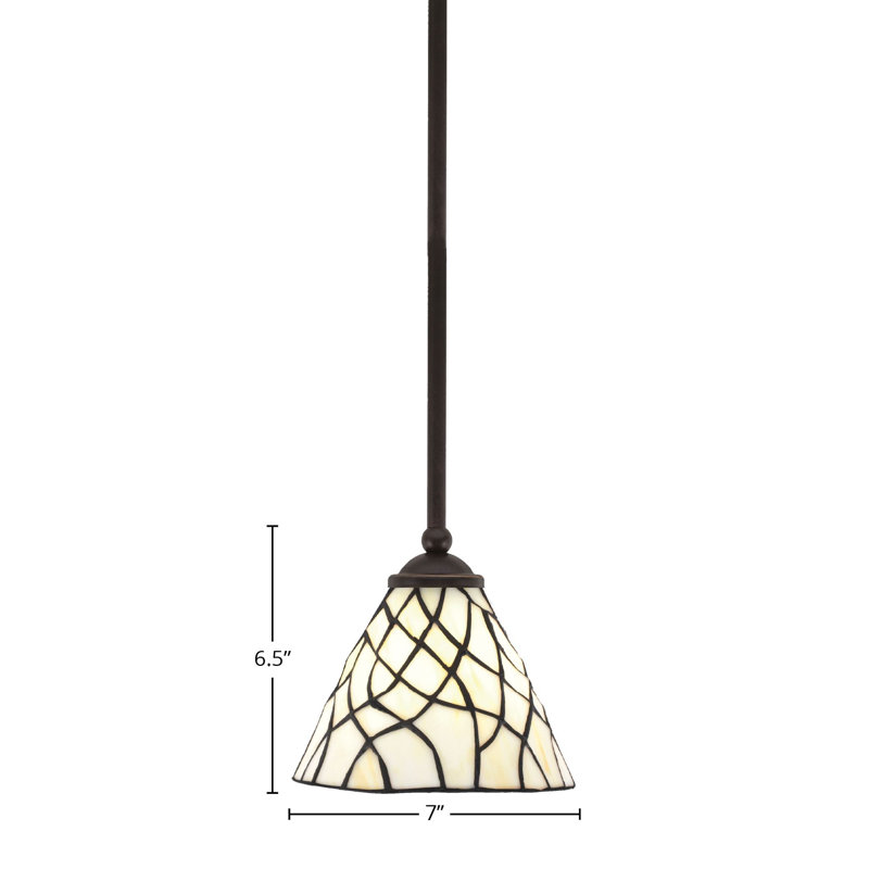 Mini-luminaire suspendu suspendu Zilo, fini granit foncé avec verre de 7 po, Granit foncé