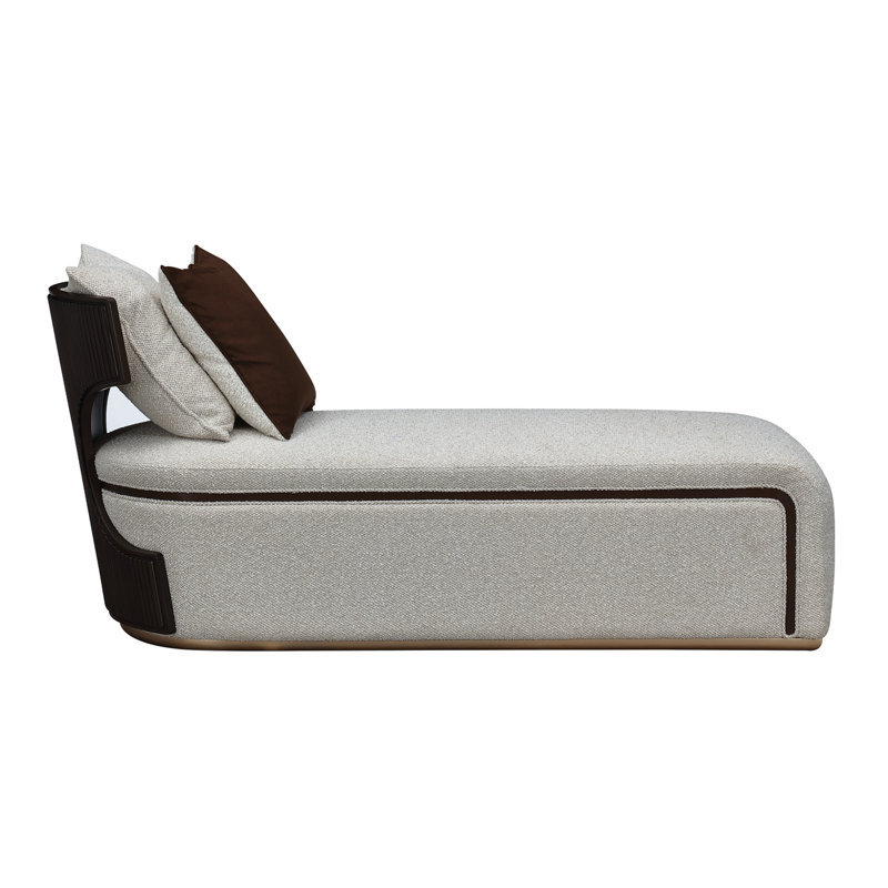 West Kensington Chaise - Buff/Seal Salt Caramel, Espresso Wood
