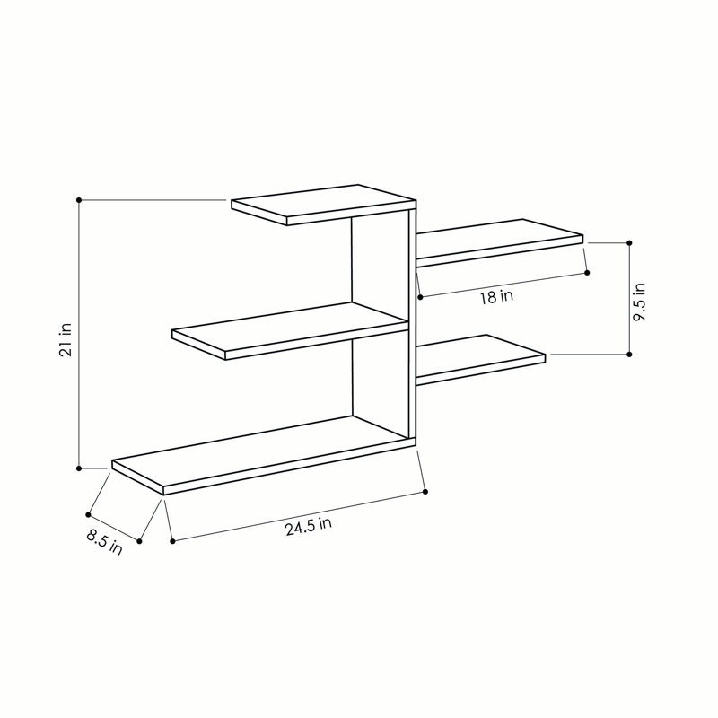 Carlisle 5 Piece Accent Shelf with Adjustable Shelves, Light Mocha
