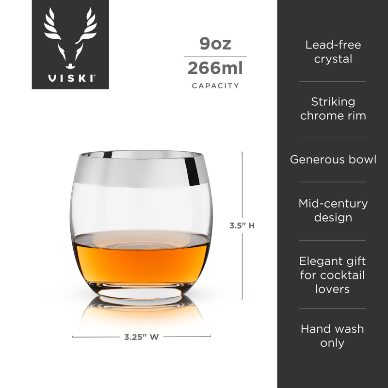 Irving Chrome-Rimmed Crystal Tumblers