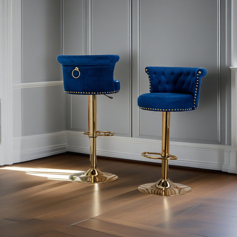 Ensemble de 2 tabourets de bar pivotants avec repose-pieds réglables avec repose-pieds pour la cuisine et la salle à manger 2PC / ENSEMBLE