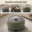 Upholstered Round Storage Ottoman with Wooden Tray-1296126158