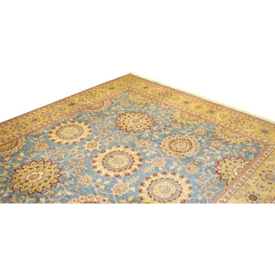 Tapis rectangulaire en laine noué à la main
