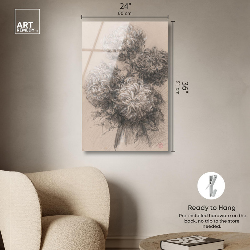 Fleurs fantômes, reproduction d'art acrylique sur toile par Art Remedy, H 36 po x l 24 po