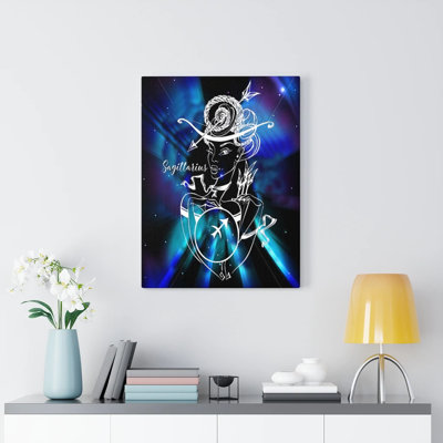 «Sagittarius Zodiac Horoscope Sign Constellation», impression sur toile, décoration d'intérieur prête à accrocher, œuvre d'art_109916