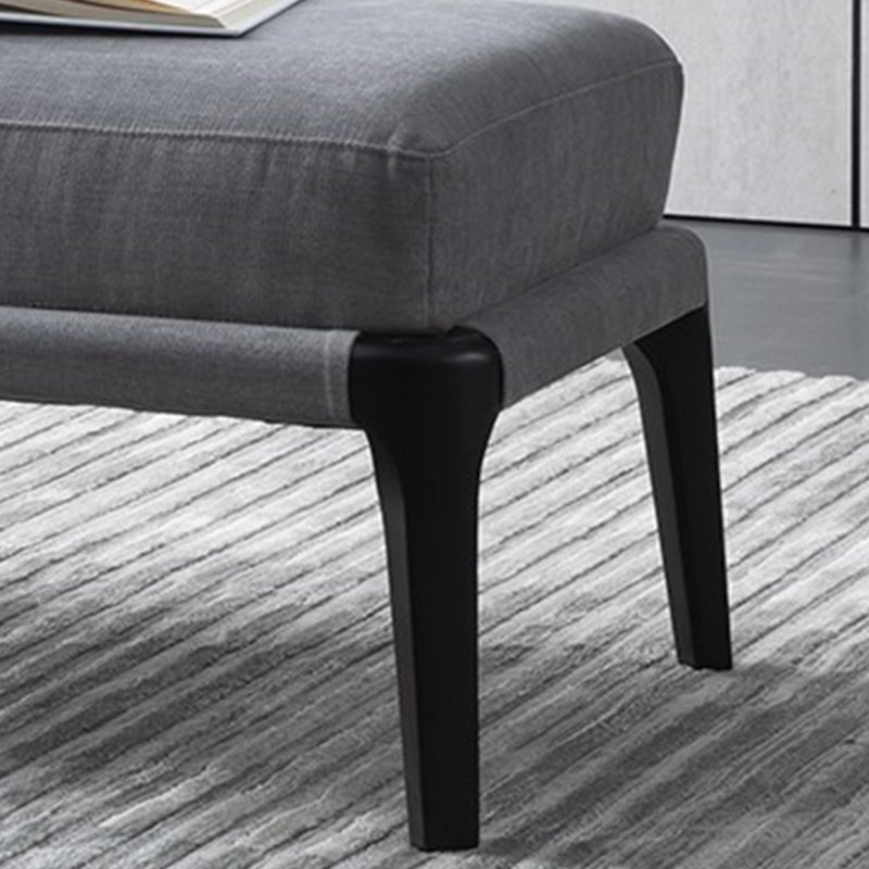 Banc avec repose-pieds en bois massif, H 17,72 po x l 47,24 po x P 17,72 po