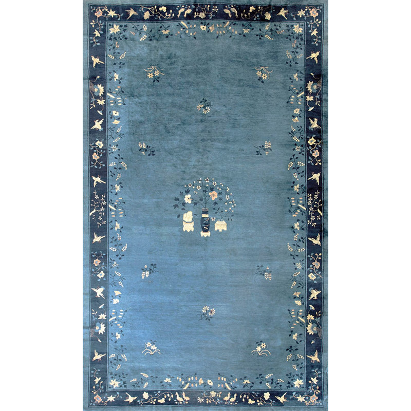 Antique Peking Large Room Size Wool Blue Rug