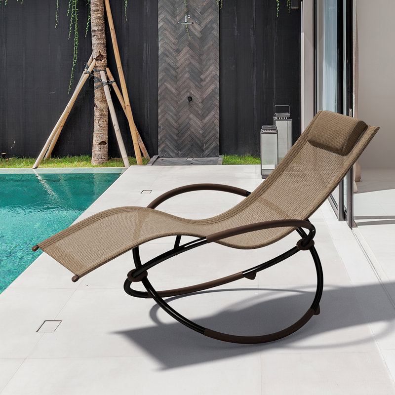Foldable outdoor rocking chair, Brun