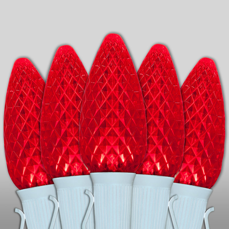 Lampe de chaîne standard 50 lumières, Rouge / blanc chaud, Blanc