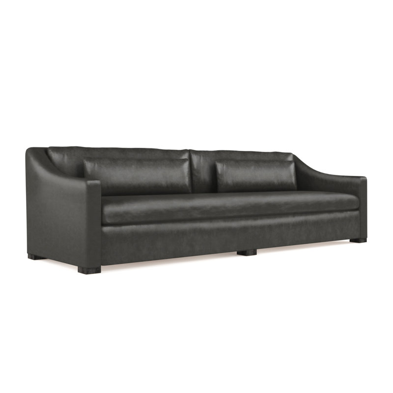 Canapé Crosby, Cuir rétro graphite, H 32,5 po x l 84 po x P 43 po, Patiné