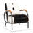 Claytor Genuine Hide Upholstered Armchair w/ Teak Accents