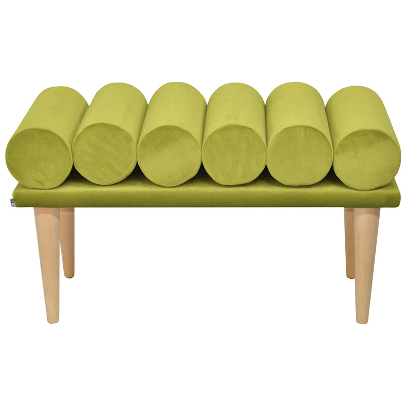 Scandi Upholstered Bench, Lime