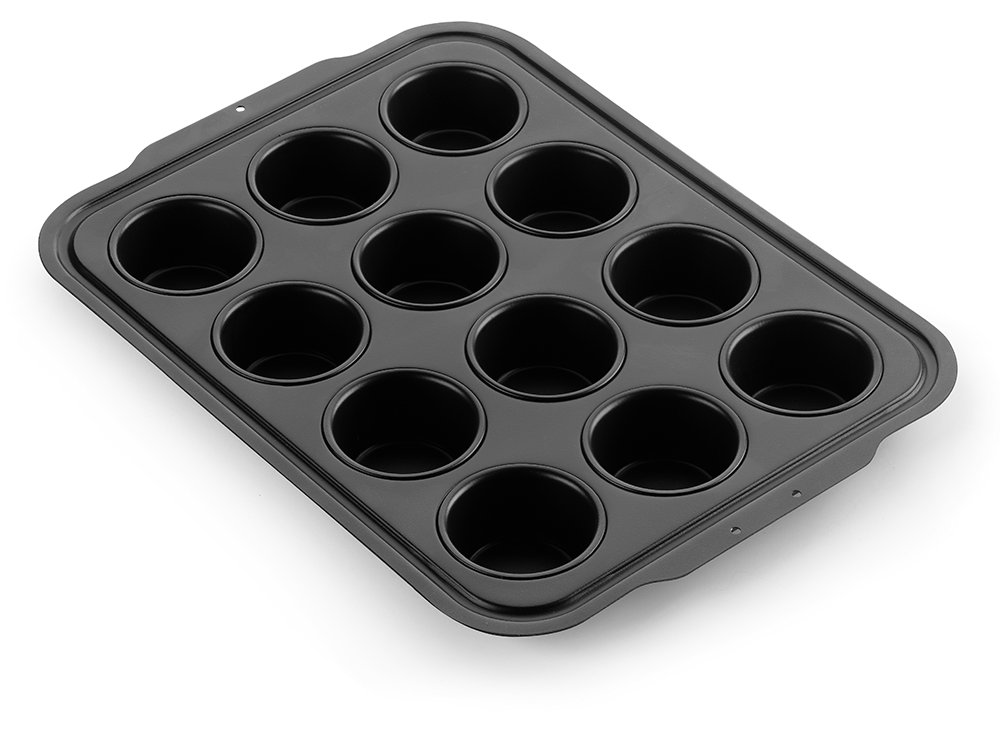 1pc Brownie Pan, Mini Square Muffin Pan Black Tin Nonstick 12