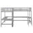 Wood Twin Size L-Shaped Loft Bed with Ladder and 2 Built-in L-Shaped Desks-1497687141