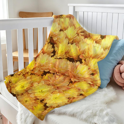 Gold Ultra Soft Flannel Fleece Throw Blanket,Colorful of En Yellow Single-Sided Print