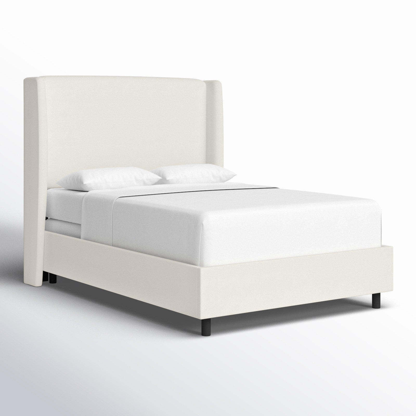 Tilly Upholstered Bed, King, Zuma White Textured Linen