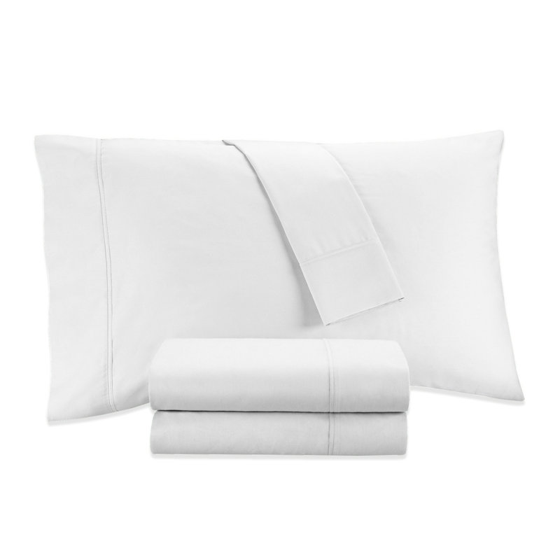 Ensemble de draps ultra-doux et soyeux 800TC, Blanc, Ensemble de draps pour très grand lit avec 2 taie