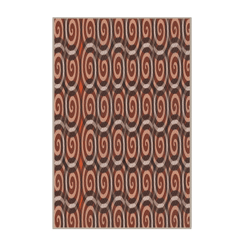 Tapis décoratif brun géométrique, Rectangle 4 pi x 6 pi