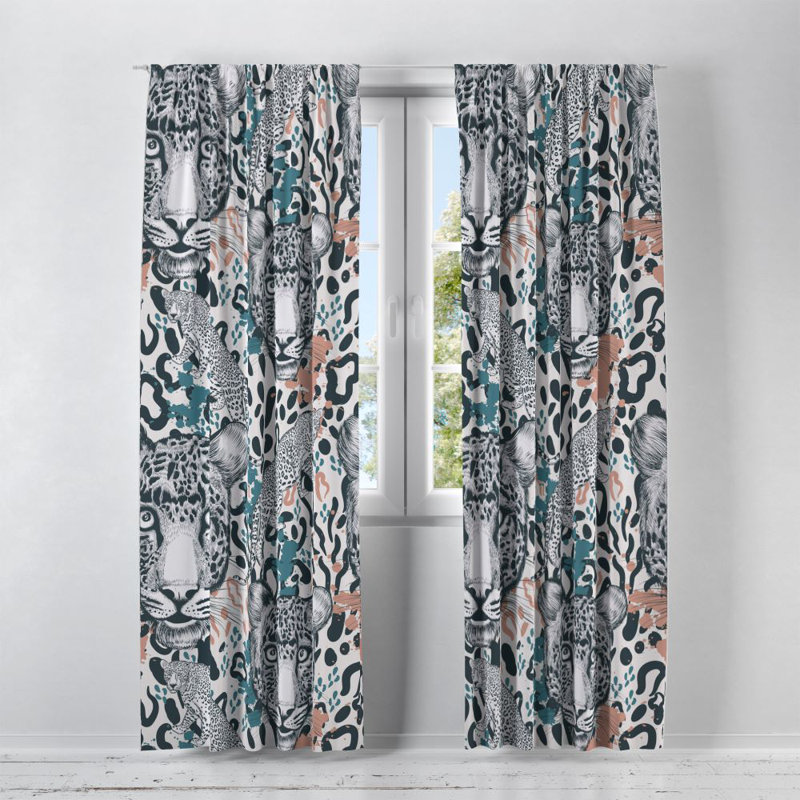 Panneaux de rideaux géométriques semi-transparents (DSQ est réglé à 2), l 20 po x L 61 po