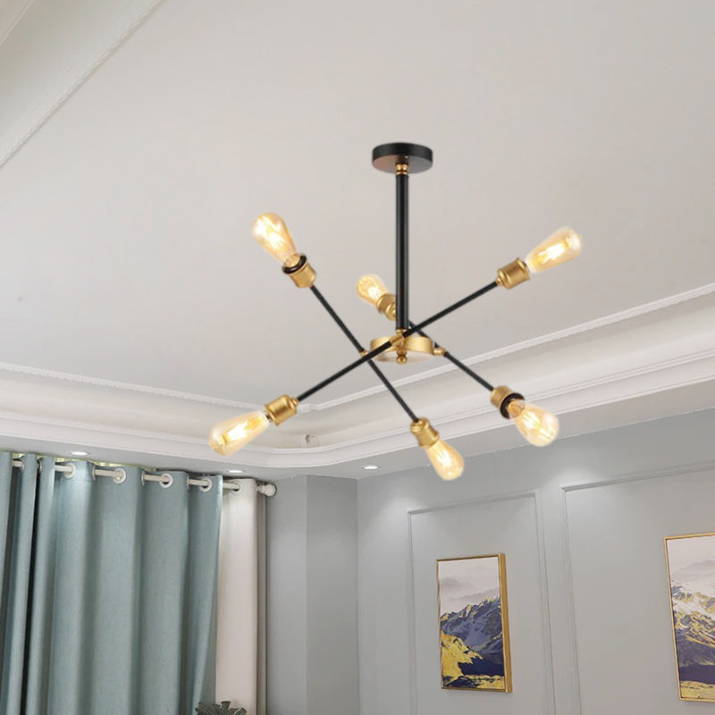 Lustre spoutnik étoile à 6 lumières Timaios