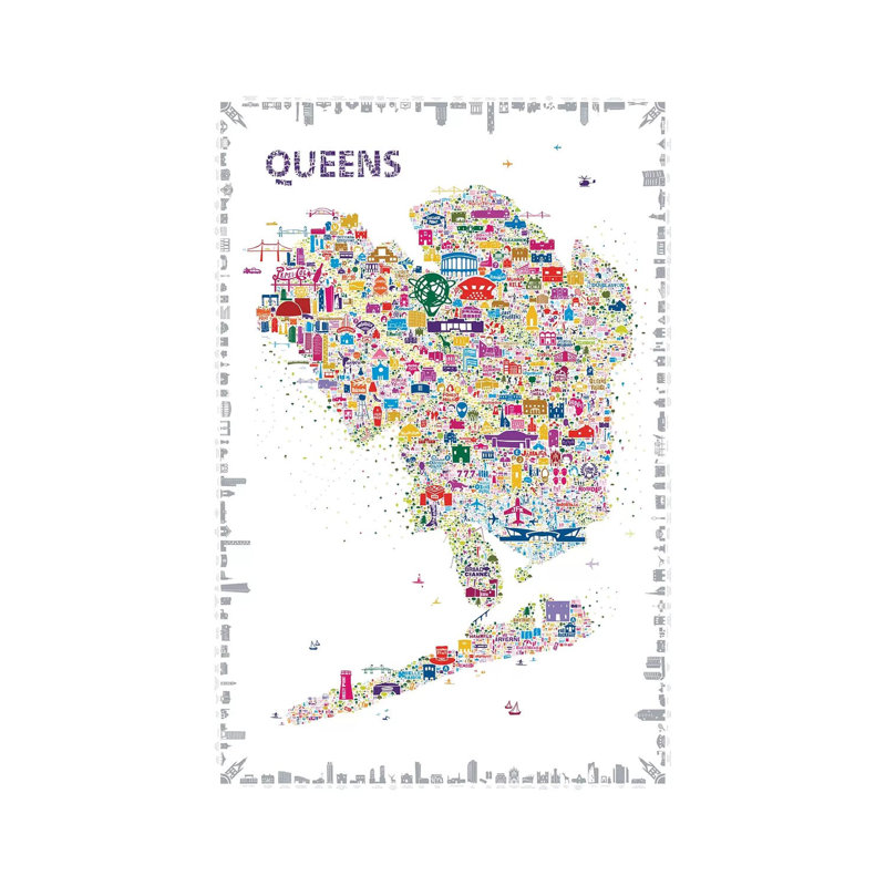 New York Collection-Queens by Rafael Esquer - Wrapped Canvas Gallery-Wrapped Canvas Giclée, 101.6 cm H x 66.04 cm W