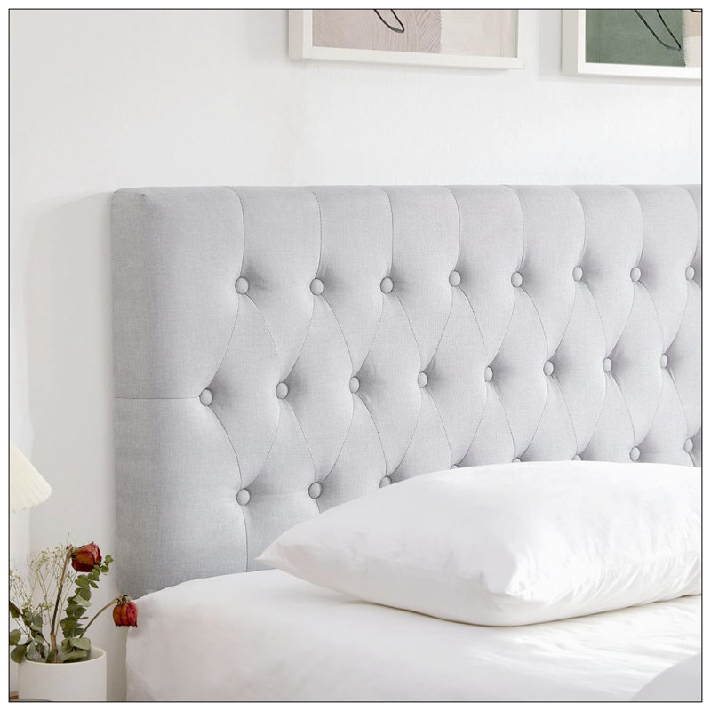 Tête de lit tapissier Darlean, Grand, gris
