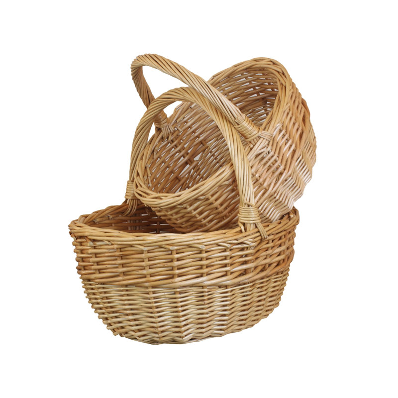 Small Shopping Wicker Basket, 34cm H x 27.5cm W x 22cm D