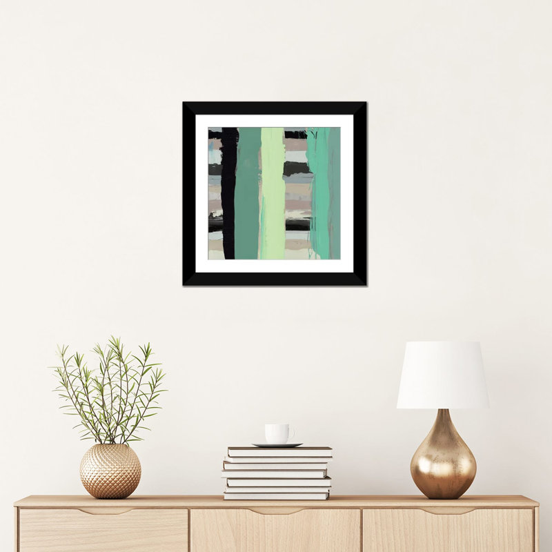 « alt stripes iii », reproduction sur toile, H 16 po x l 16 po x P 1 po, Papier d'art encadré noir, Blanc