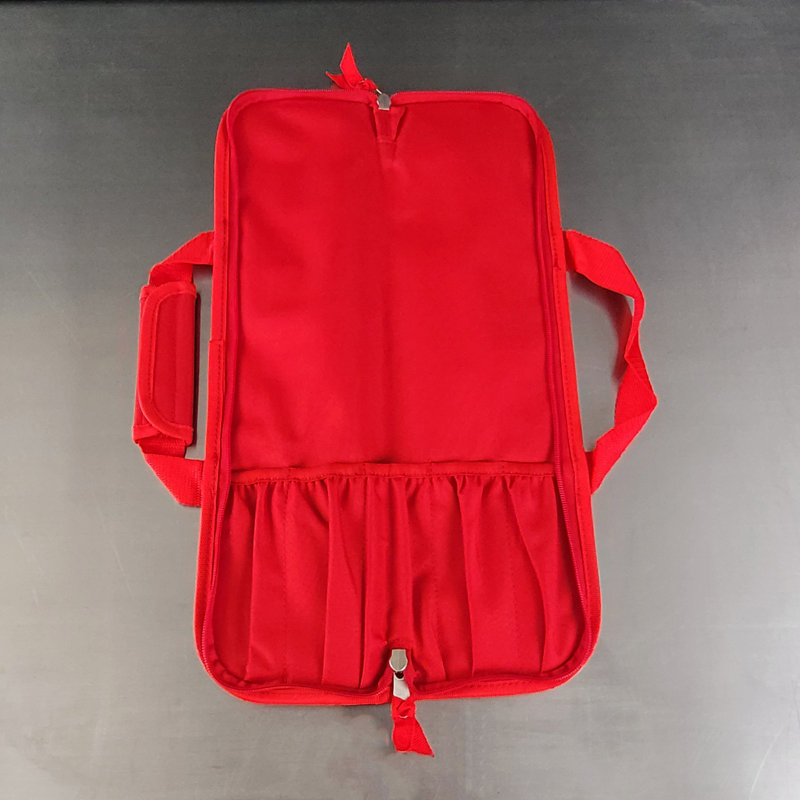 Ergo Chef 5 Slot Padded Chef Knife Case Roll, Red