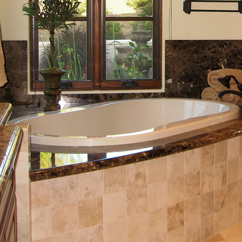 Savannah 74'' L Air Bathtub, White, Satin Brass