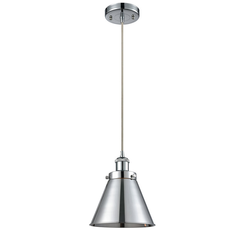 Luminaire suspendu conique à 1 lumière Donovan, DEL, Chrome poli
