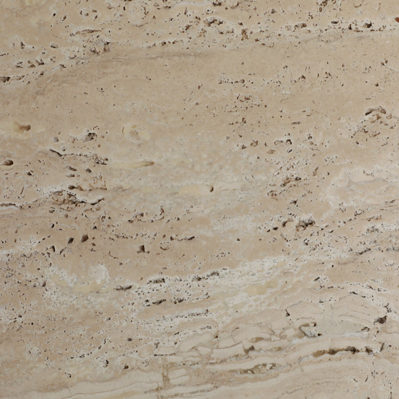Kip Nested Travertine & Acacia Wood Side Tables