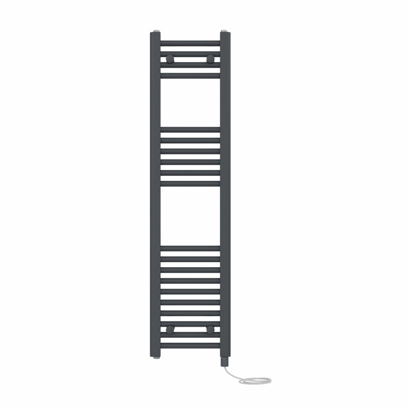 Straight Towel Rail Heated Towel Rails, Anthracite, 120cm H x 30cm W x 3cm D