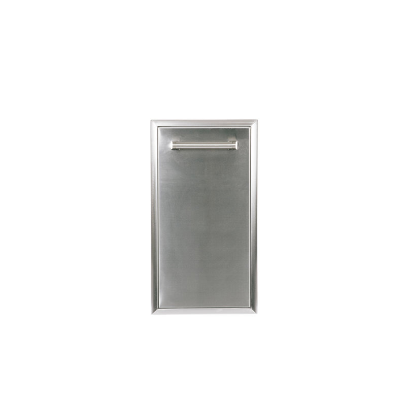 Stainless Steel Outdoor Pull-Out Trash Bin with Handle