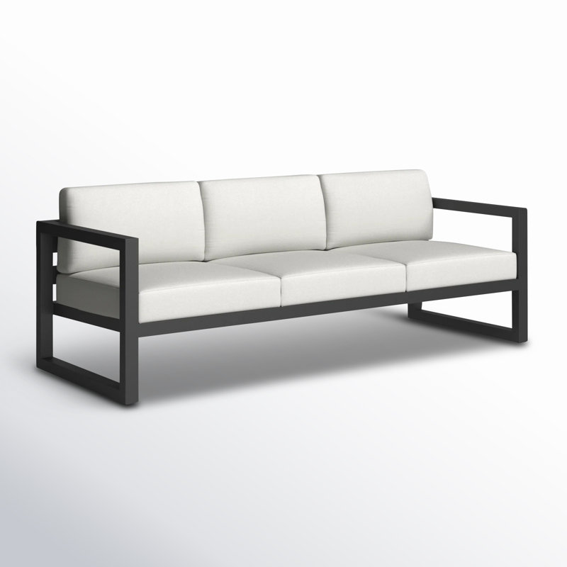 Avion Patio Sofa with Sunbrella Cushions, Slate, Canvas Natural Sunbrella® Canvas