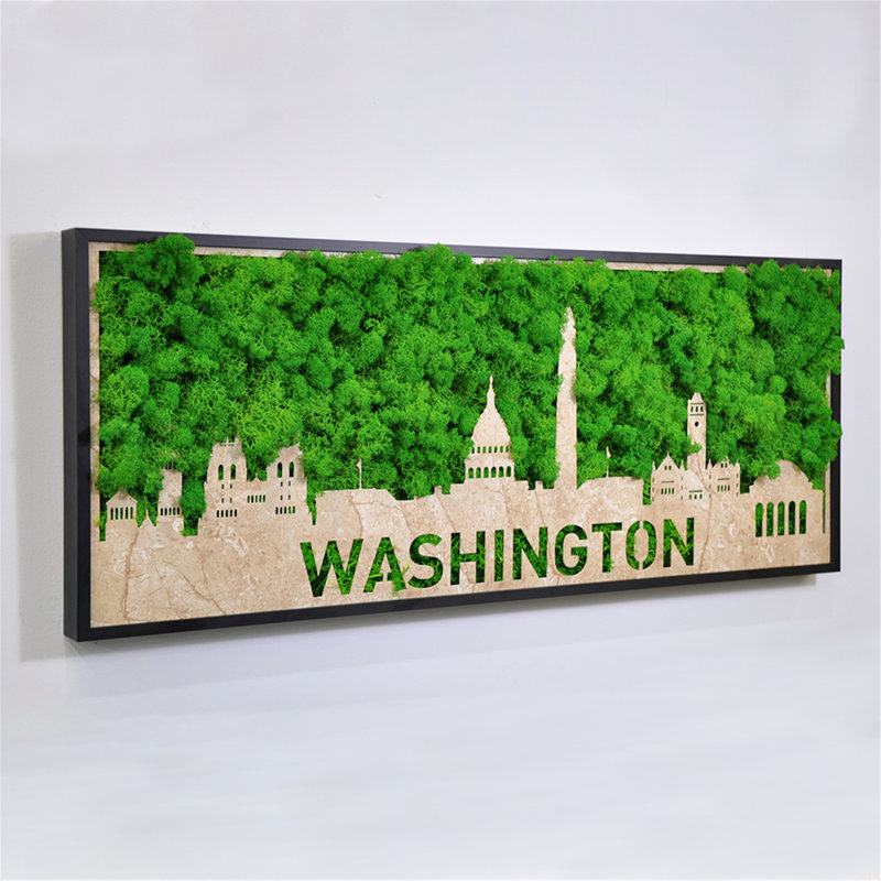 Washington Moss City Silhouette, art mural en métal