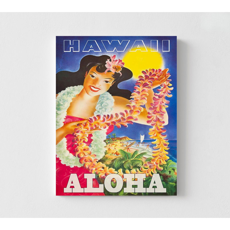 «Hula Girl», affiche rétro d'Hawaï, Aloha, H 12 po x l 16 po, Ne s’applique pas, Impression sans cadre