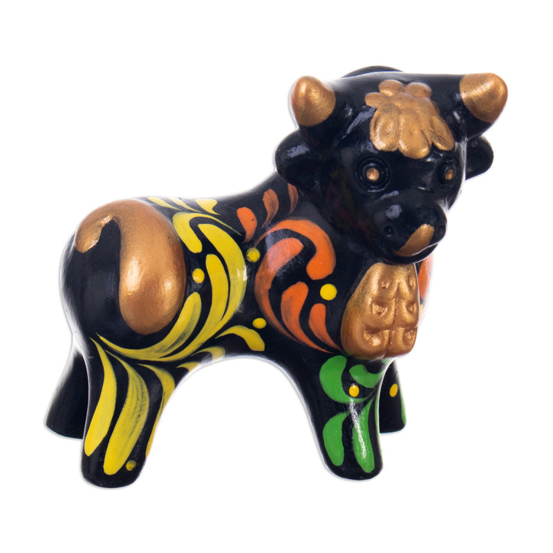 Handmade Bull Of Good Fortune Ceramic Sculpture