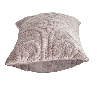 Cristal Transitional Quilted Taupe Throw Pillow