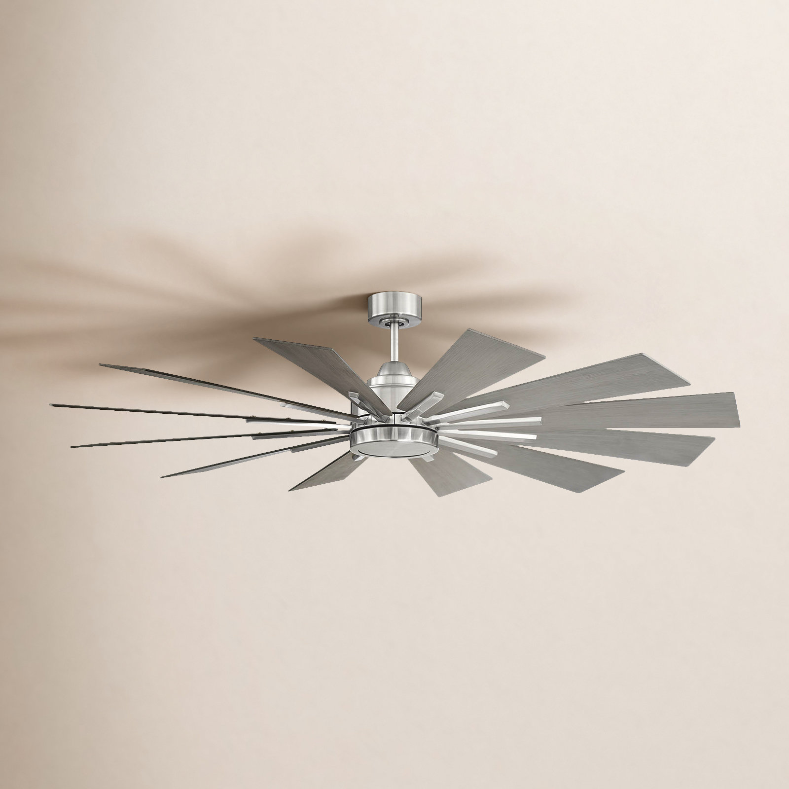 Archibald 60'' 12 Blade Ceiling Fan with LED Light Kit, Gray Wood