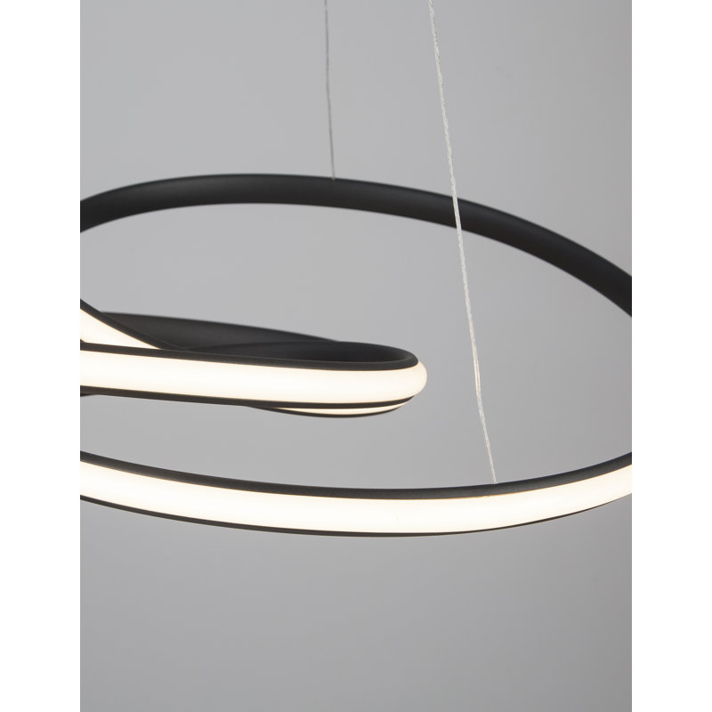 1 - Light LED Geometric Pendant, Black
