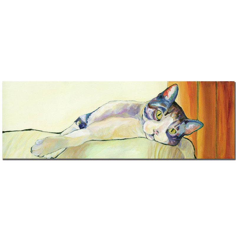 «Sunbather» par Pat Saunder-White - reproduction panoramique sur toile, H 10 po x l 32 po x P 2 po