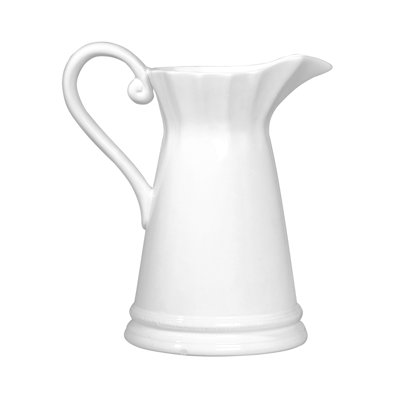 8.5x6x9 Maisie Pitcher, White Porcelain Pitcher For Flower Arrangement And Display
