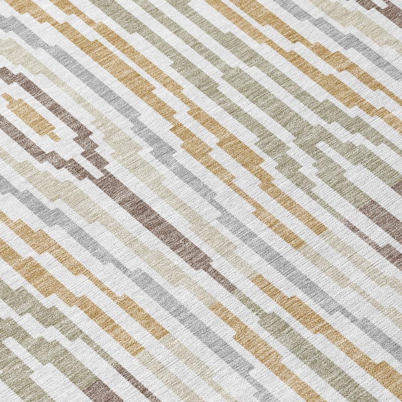 Machine Washable Indoor/Outdoor Chantille ACN2666 Modern Rug, 3' x 5', Ivory